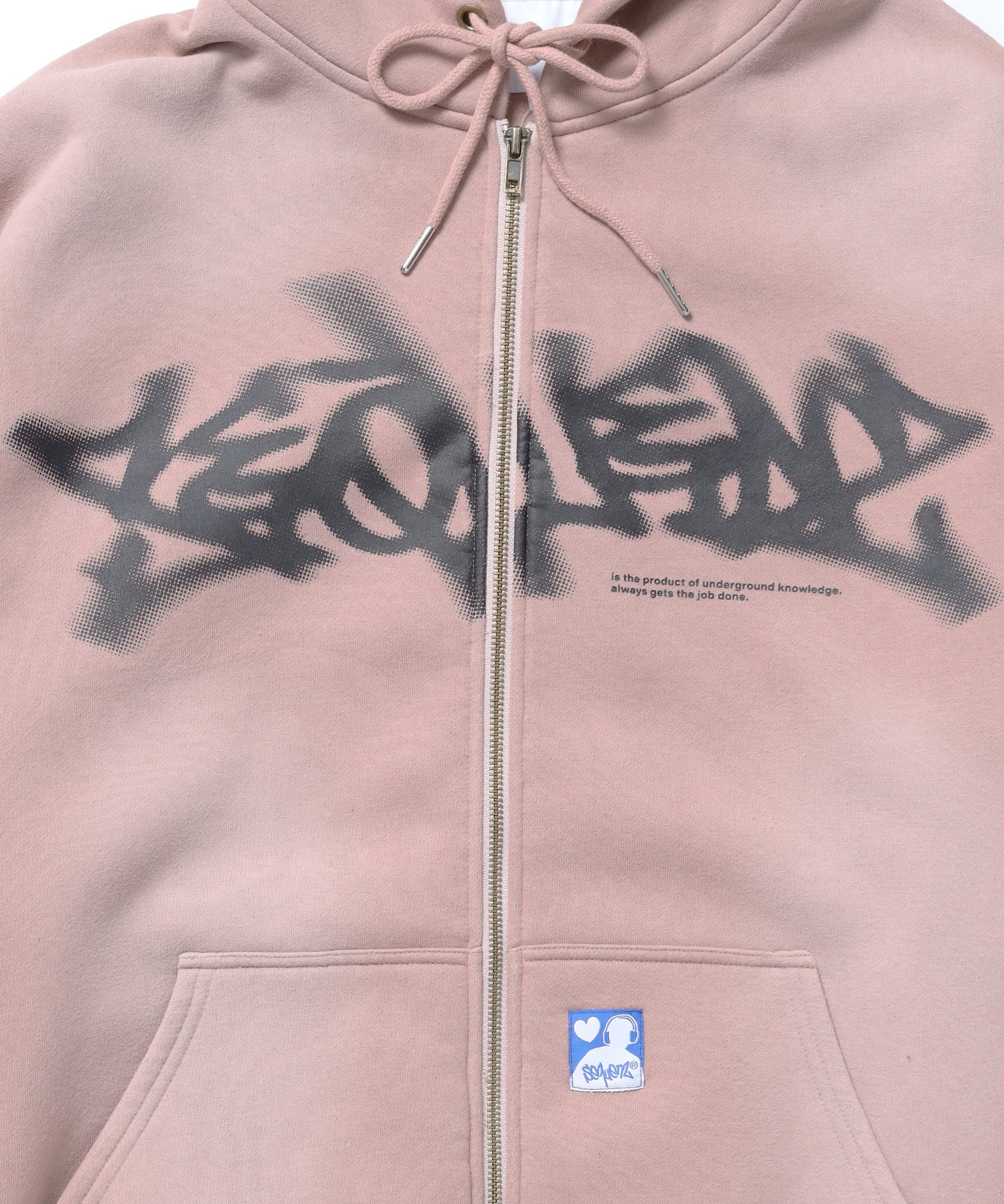 FADE ZIP P/K /フェード フルジップ オーバーサイズ ヴィンテージライク センターロゴ 裏起毛 ピンク ≪SET UP着用可能≫