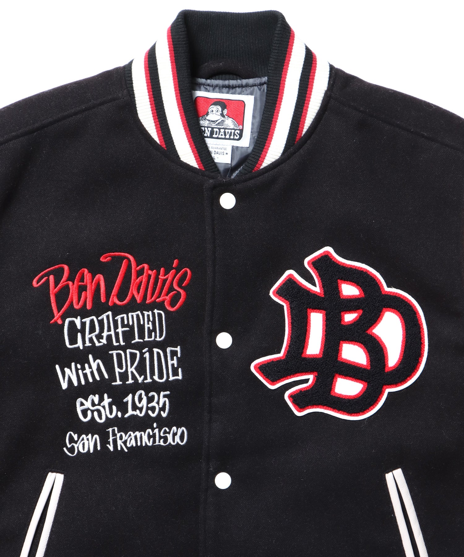 BD STADIUM JACKET / 刺繍 ワッペン OLD オーバーサイズ レトロ アメカジ スケーター 90年代 ブラック