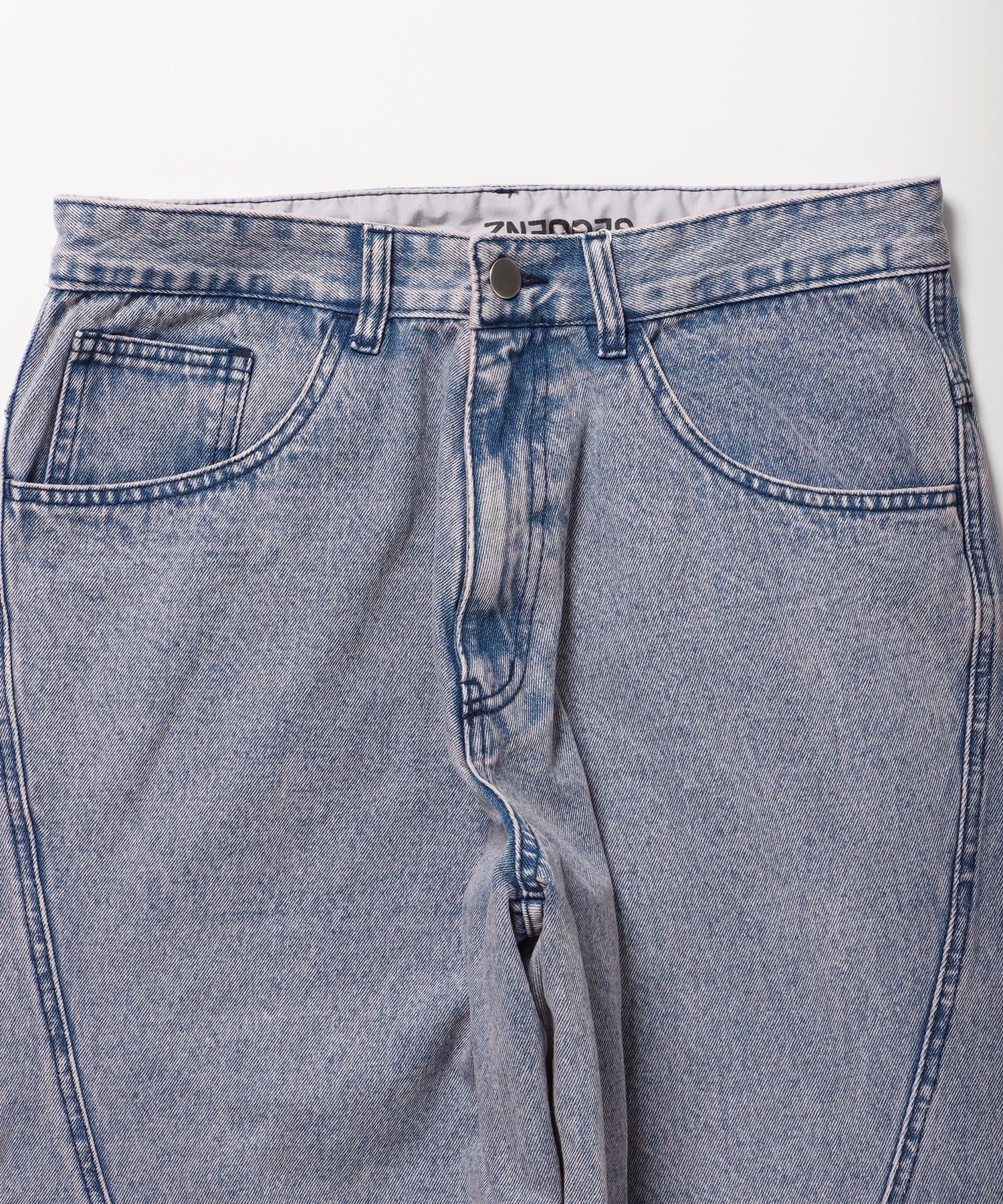 sqnz washed curve denim pants / カーブデニム ワイドパンツ ヴィンテージライク オーバーダイ グレイッシュピンク≪SET UP着用可能≫