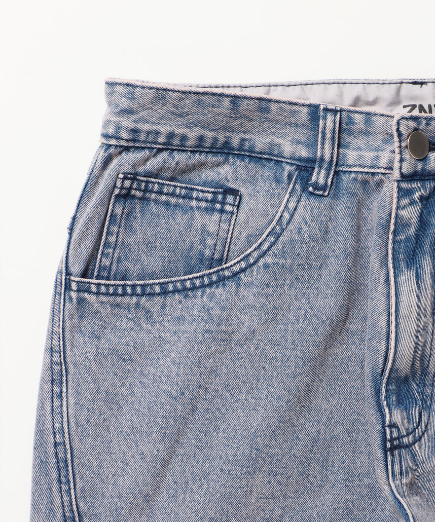 sqnz washed curve denim pants / カーブデニム ワイドパンツ ヴィンテージライク オーバーダイ グレイッシュピンク≪SET UP着用可能≫