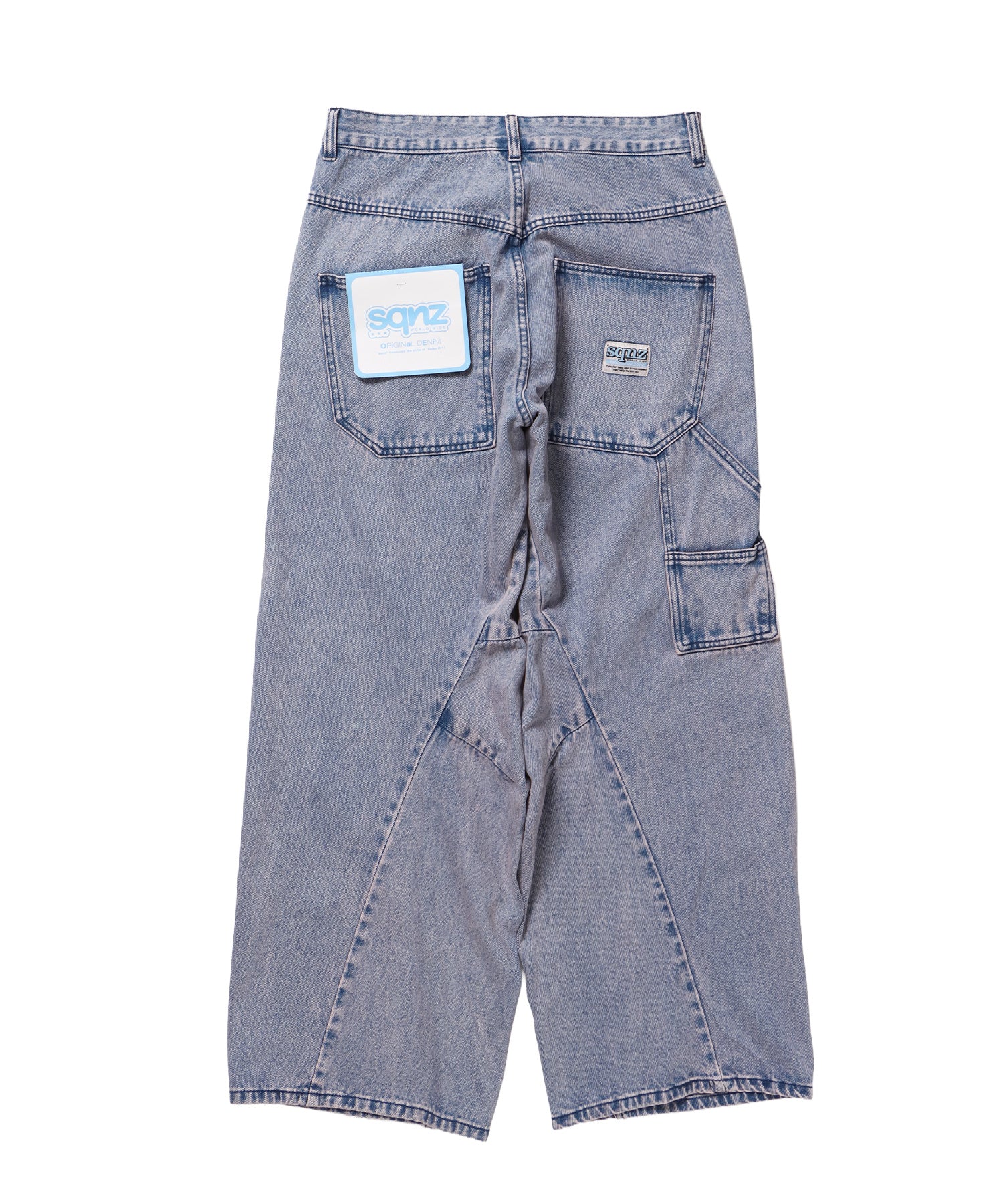 sqnz washed curve denim pants / カーブデニム ワイドパンツ ヴィンテージライク オーバーダイ グレイッシュピンク≪SET UP着用可能≫
