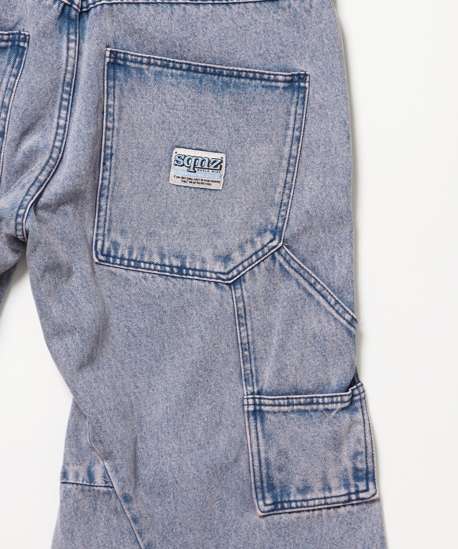 sqnz washed curve denim pants / カーブデニム ワイドパンツ ヴィンテージライク オーバーダイ グレイッシュピンク≪SET UP着用可能≫