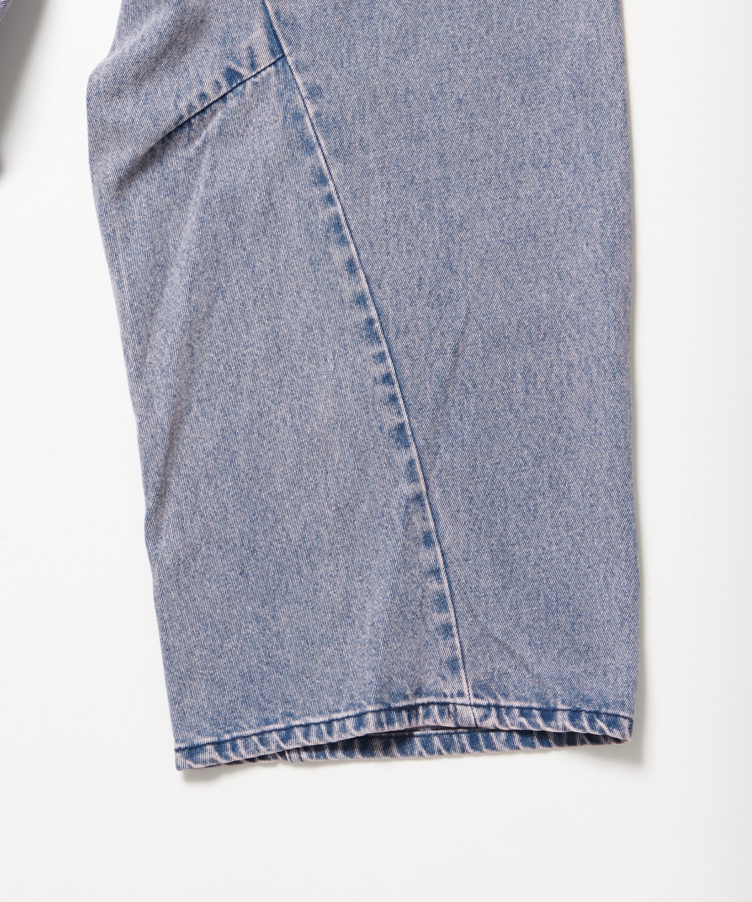 sqnz washed curve denim pants / カーブデニム ワイドパンツ ヴィンテージライク オーバーダイ グレイッシュピンク≪SET UP着用可能≫