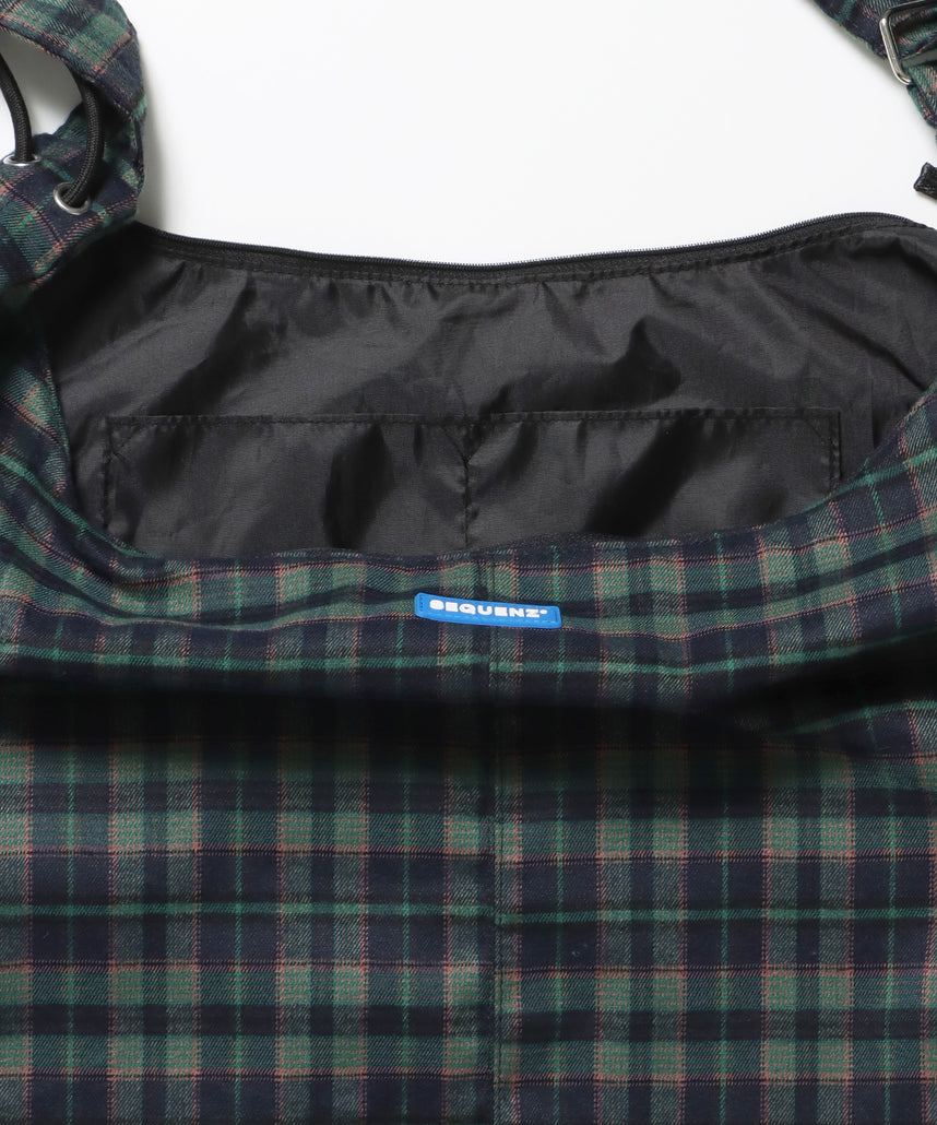 SHOULDER GATHER BAG / テック ショルダーバッグ 調節可能 ドローコード グリーン