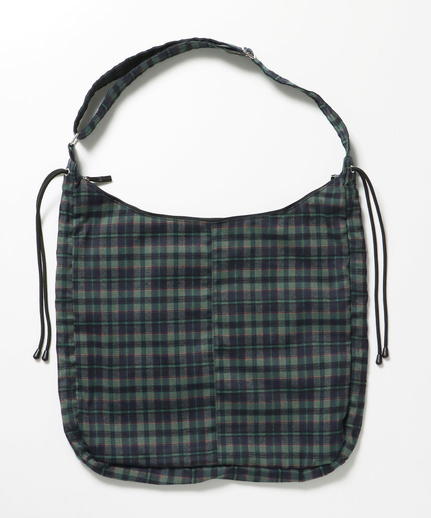 SHOULDER GATHER BAG / テック ショルダーバッグ 調節可能 ドローコード グリーン