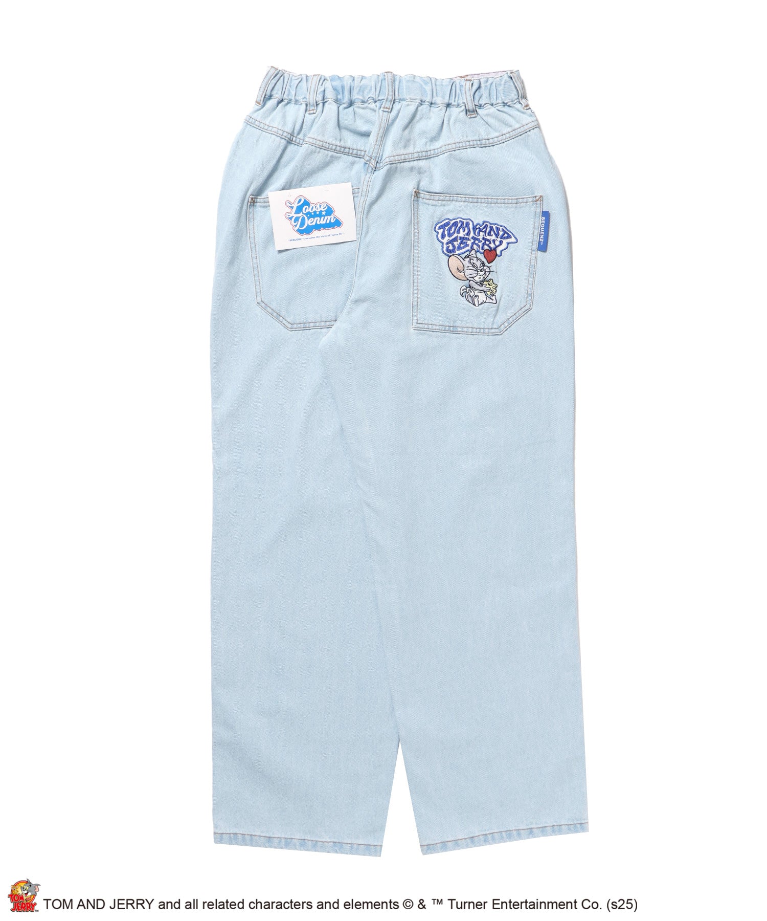 【SEQUENZ(シークエンズ)】TJ CHASE DENIM PANTS / トムとジェリー パンツ 長ズボン ワンポイント 刺繍 サックス