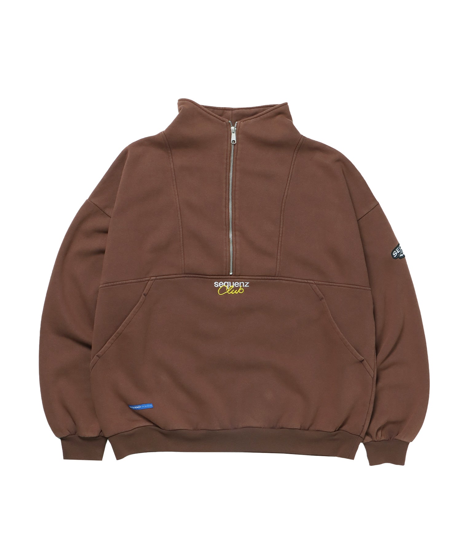 90s SPORTS WASHED HZIP SWEAT / スノーウォッシュ加工 刺繍 オーバーサイズ ヴィンテージライク 刺繍 裏起毛 【セットアップ対応】