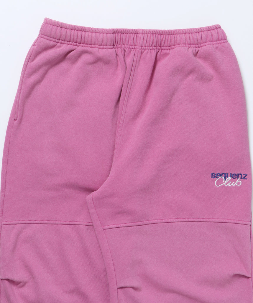 DOUBLE KNEE WASHED SWEAT PANTS / スノーウォッシュ加工 刺繍 オーバーサイズ ヴィンテージライク 刺繍 裏起毛 【セットアップ対応】