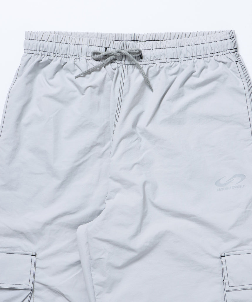 SQNZ SPORTS NYLON PANTS / ドローコード カーゴ ワイドシルエット ゴープコア【セットアップ対応】 グレー