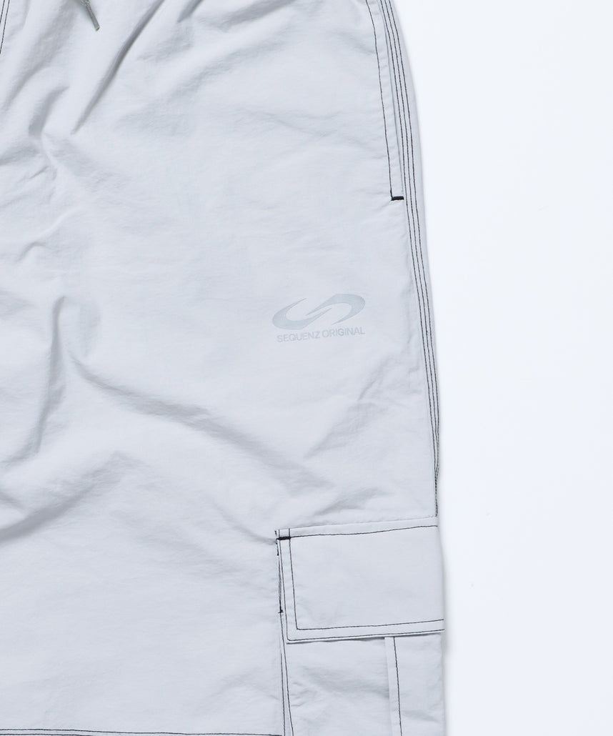 SQNZ SPORTS NYLON PANTS / ドローコード カーゴ ワイドシルエット ゴープコア【セットアップ対応】 グレー