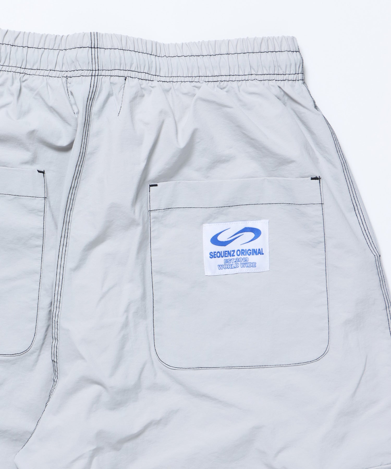 SQNZ SPORTS NYLON PANTS / ドローコード カーゴ ワイドシルエット ゴープコア【セットアップ対応】 グレー