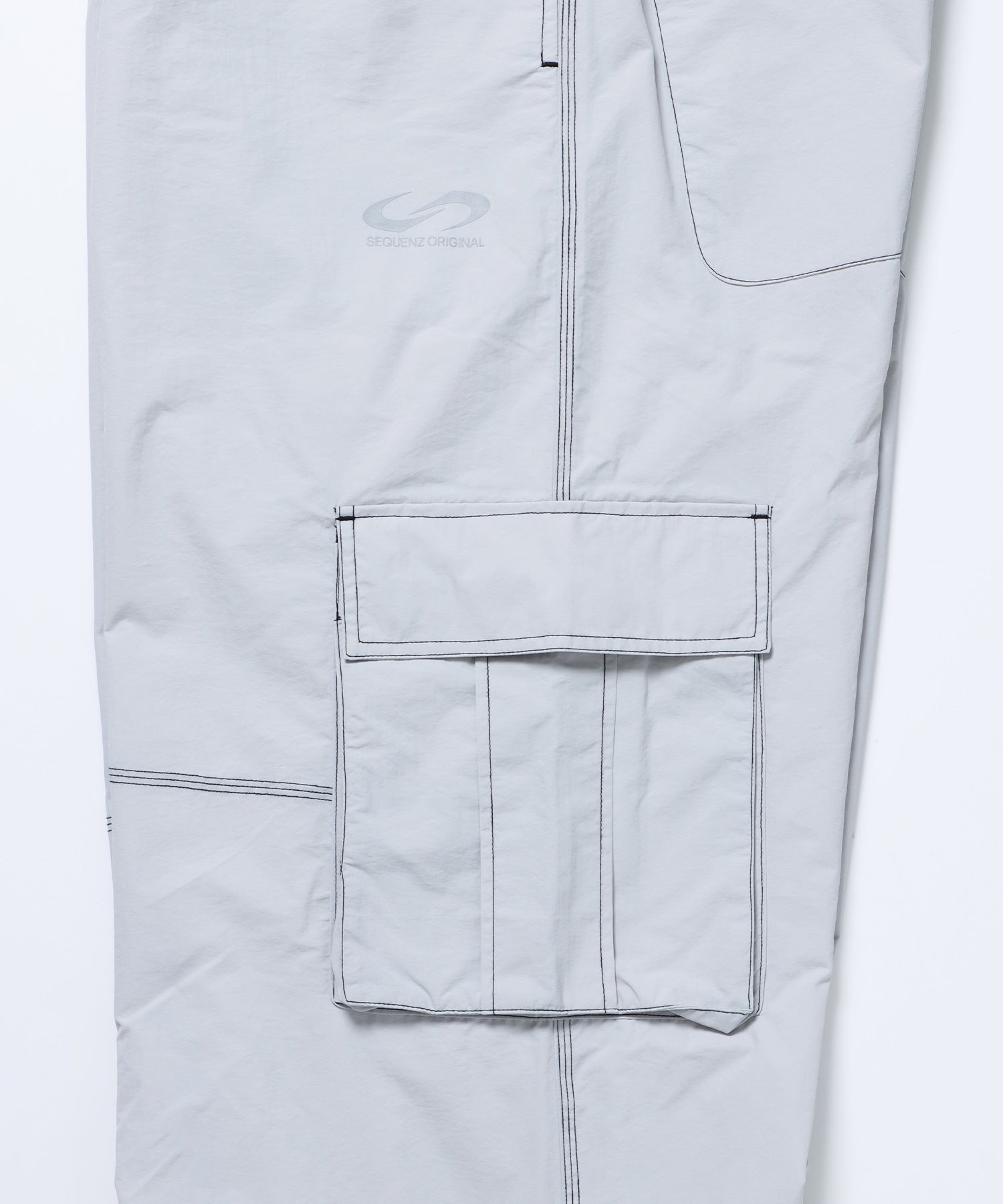 SQNZ SPORTS NYLON PANTS / ドローコード カーゴ ワイドシルエット ゴープコア【セットアップ対応】 グレー