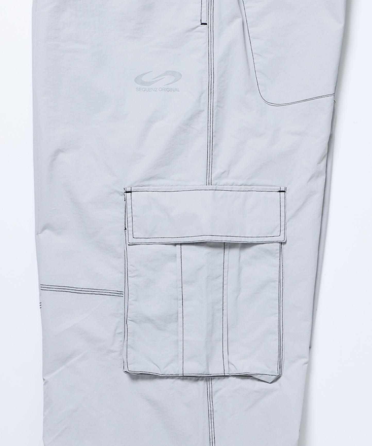 SQNZ SPORTS NYLON PANTS / ドローコード カーゴ ワイドシルエット ゴープコア【セットアップ対応】 グレー