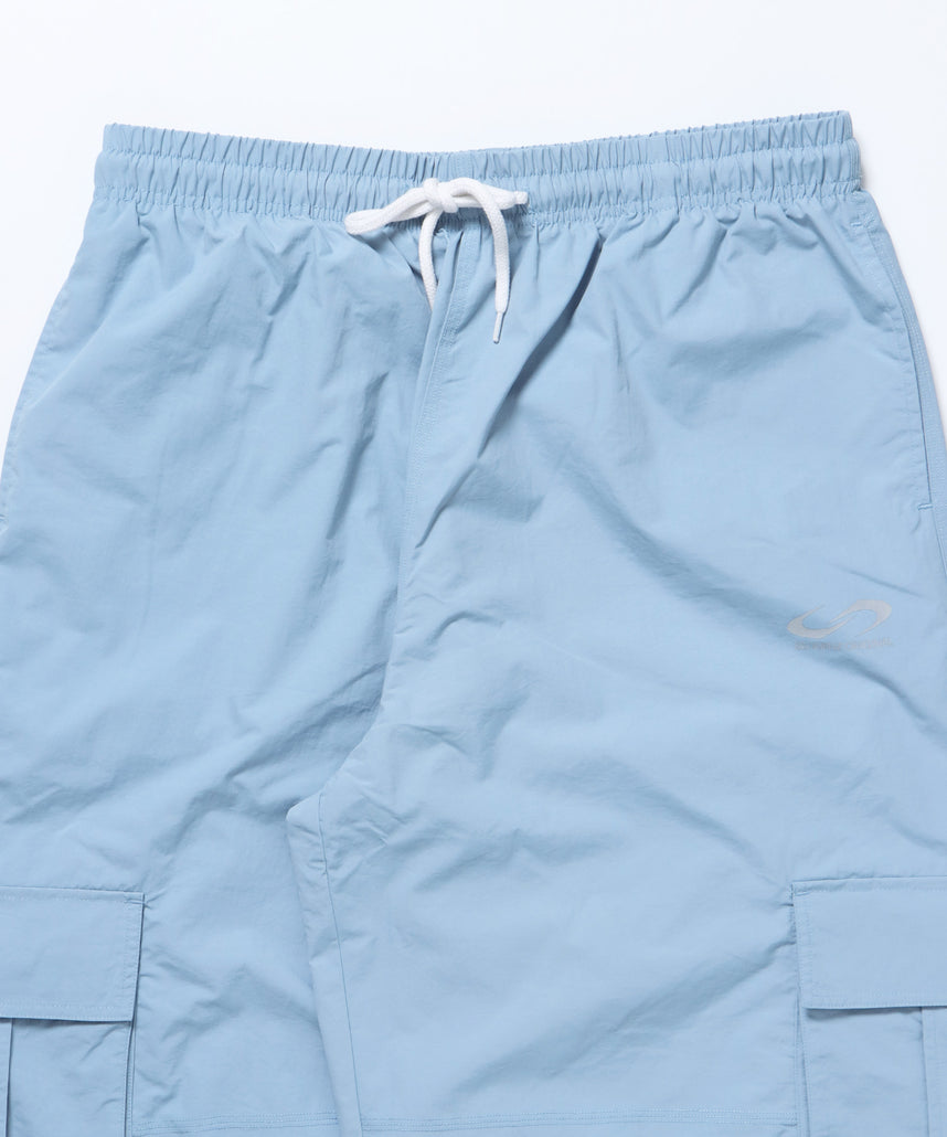 SQNZ SPORTS NYLON PANTS / ドローコード カーゴ ワイドシルエット ゴープコア【セットアップ対応】 ブルーグレー