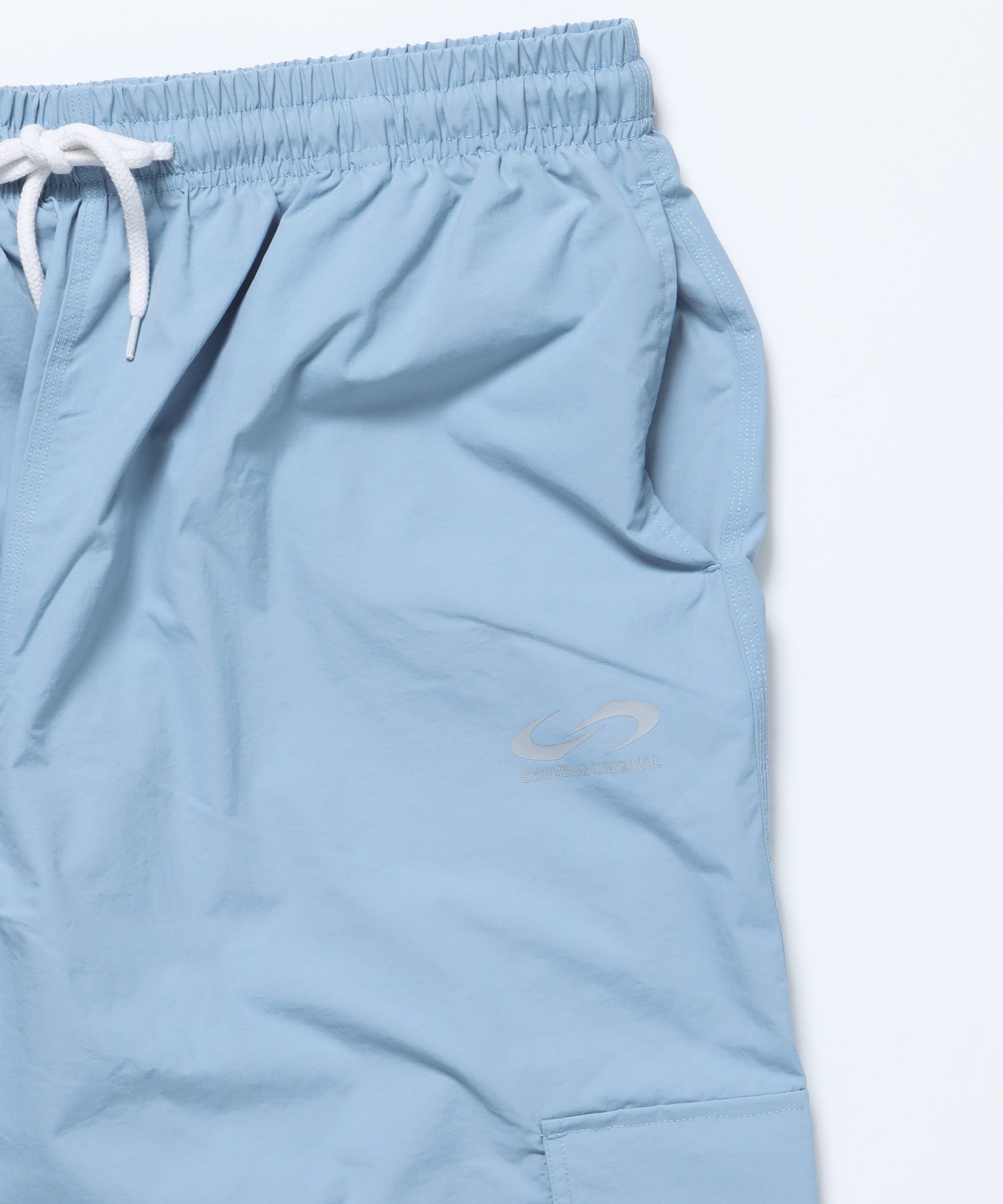 SQNZ SPORTS NYLON PANTS / ドローコード カーゴ ワイドシルエット ゴープコア【セットアップ対応】 ブルーグレー