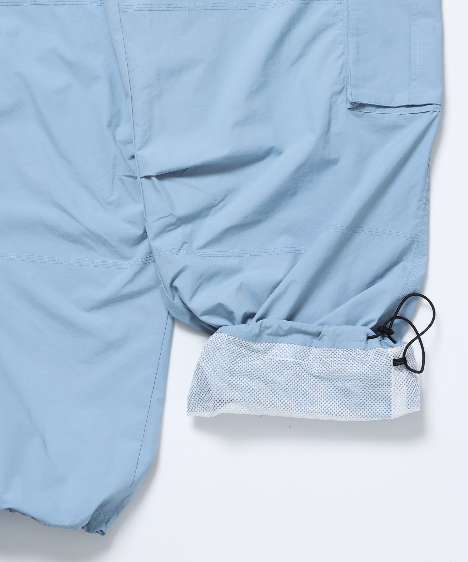 SQNZ SPORTS NYLON PANTS / ドローコード カーゴ ワイドシルエット ゴープコア【セットアップ対応】 ブルーグレー