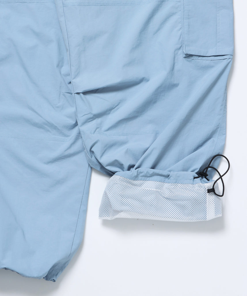 SQNZ SPORTS NYLON PANTS / ドローコード カーゴ ワイドシルエット ゴープコア【セットアップ対応】 ブルーグレー
