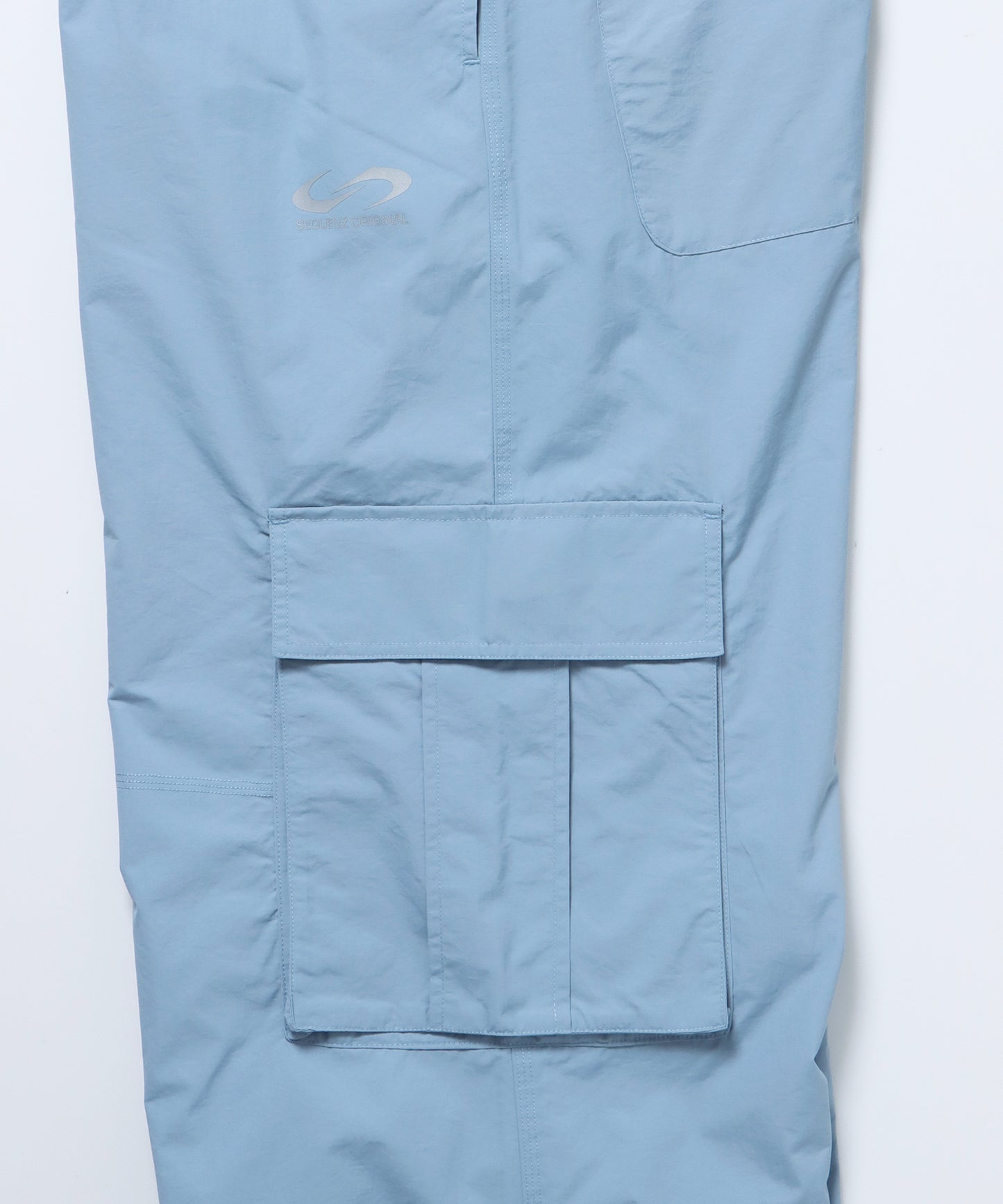 SQNZ SPORTS NYLON PANTS / ドローコード カーゴ ワイドシルエット ゴープコア【セットアップ対応】 ブルーグレー