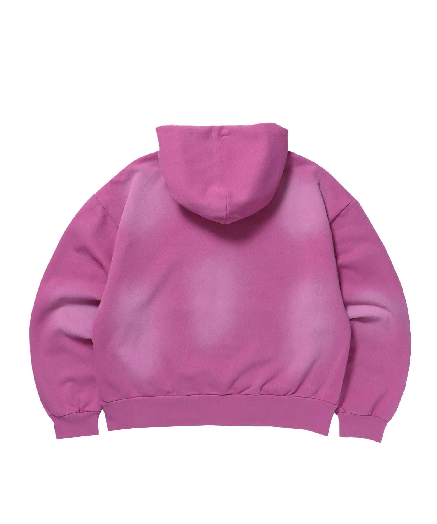 sqnz washed wappen zip p/k / フェード ジップパーカー スタッズ フルジップ オーバーサイズ ヴィンテージライク センターロゴ 裏起毛 ピンク