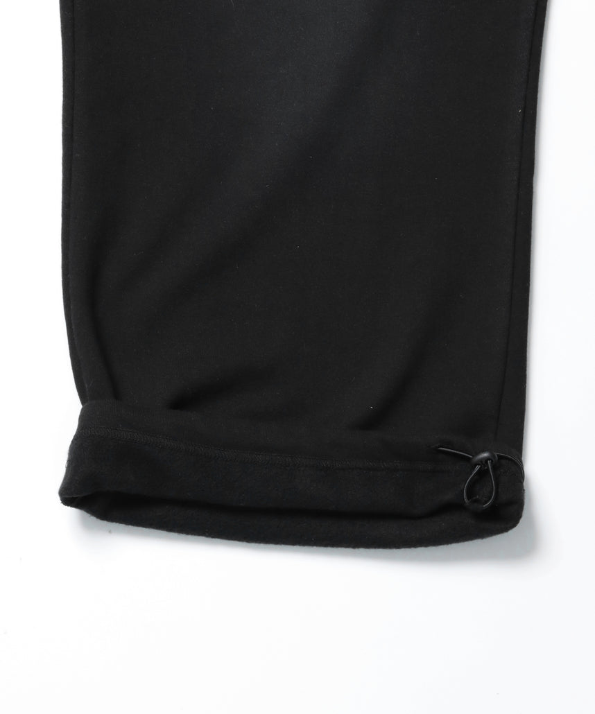 LOGO APPLIQUE SWEAT PANTS / フェード スウェット オーバーサイズ ヴィンテージライク 裏起毛 ブラック
