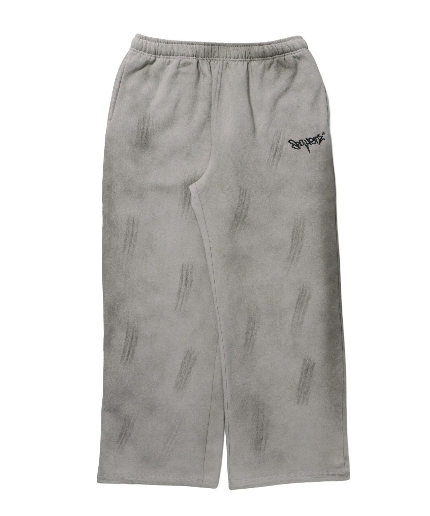 LOGO APPLIQUE SWEAT PANTS / フェード スウェット オーバーサイズ ヴィンテージライク 裏起毛 ライトグレー
