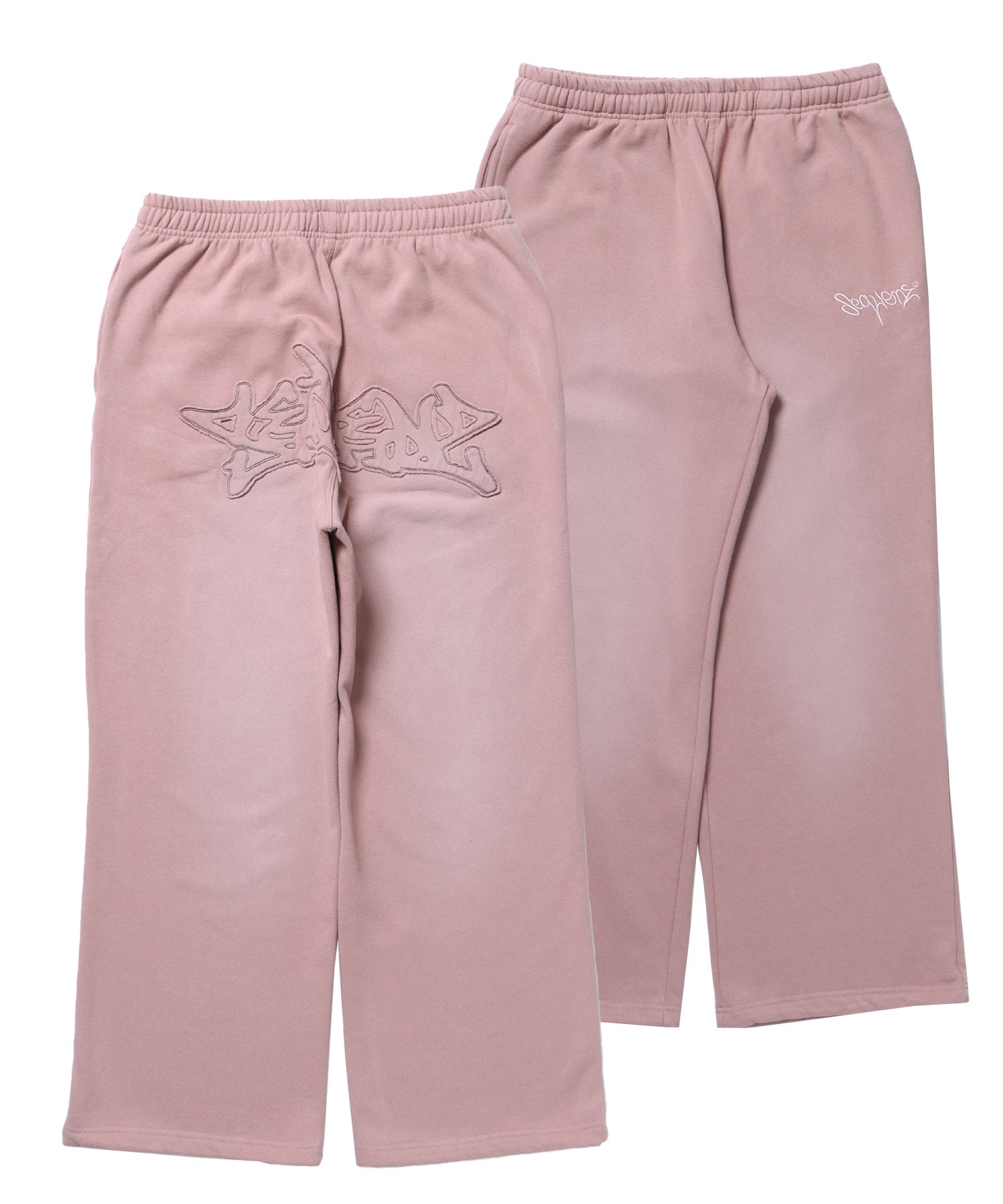 LOGO APPLIQUE SWEAT PANTS / フェード スウェット オーバーサイズ ヴィンテージライク 裏起毛 ピンク系その他2