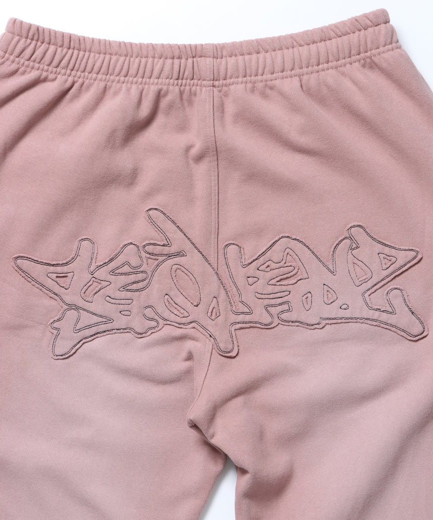 LOGO APPLIQUE SWEAT PANTS / フェード スウェット オーバーサイズ ヴィンテージライク 裏起毛 ピンク系その他2