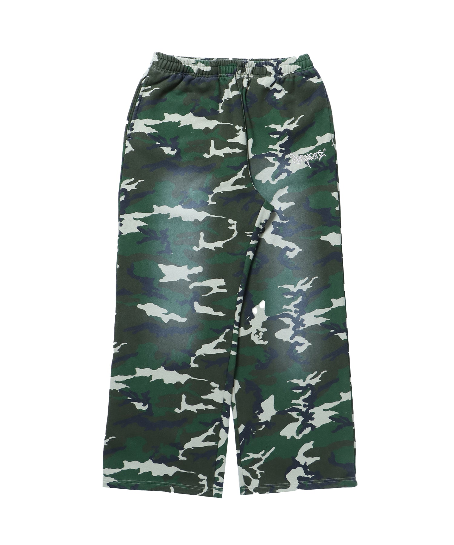 LOGO APPLIQUE SWEAT PANTS / フェード スウェット オーバーサイズ ヴィンテージライク 裏起毛 柄80