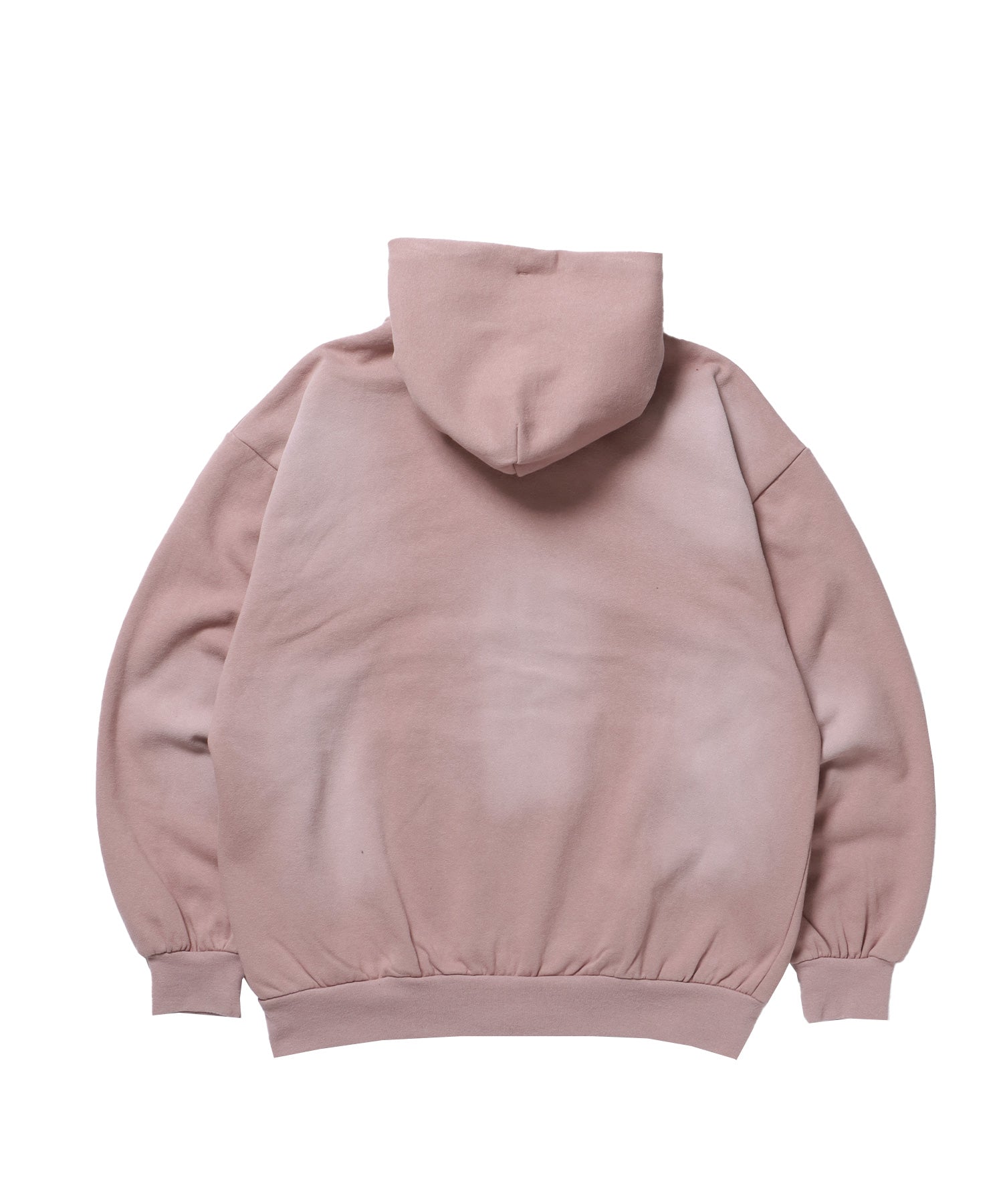 LOGO APPLIQUE ZIP HOODIE / フェード フルジップ オーバーサイズ ヴィンテージライク センターロゴ 裏起毛 ピンク ≪SET UP着用可能≫