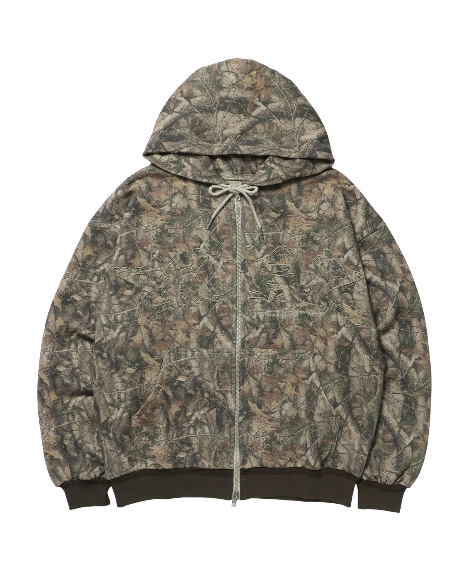 LOGO APPLIQUE ZIP HOODIE / フェード フルジップ オーバーサイズ ヴィンテージライク センターロゴ 裏毛 柄81 ≪SET UP着用可能≫