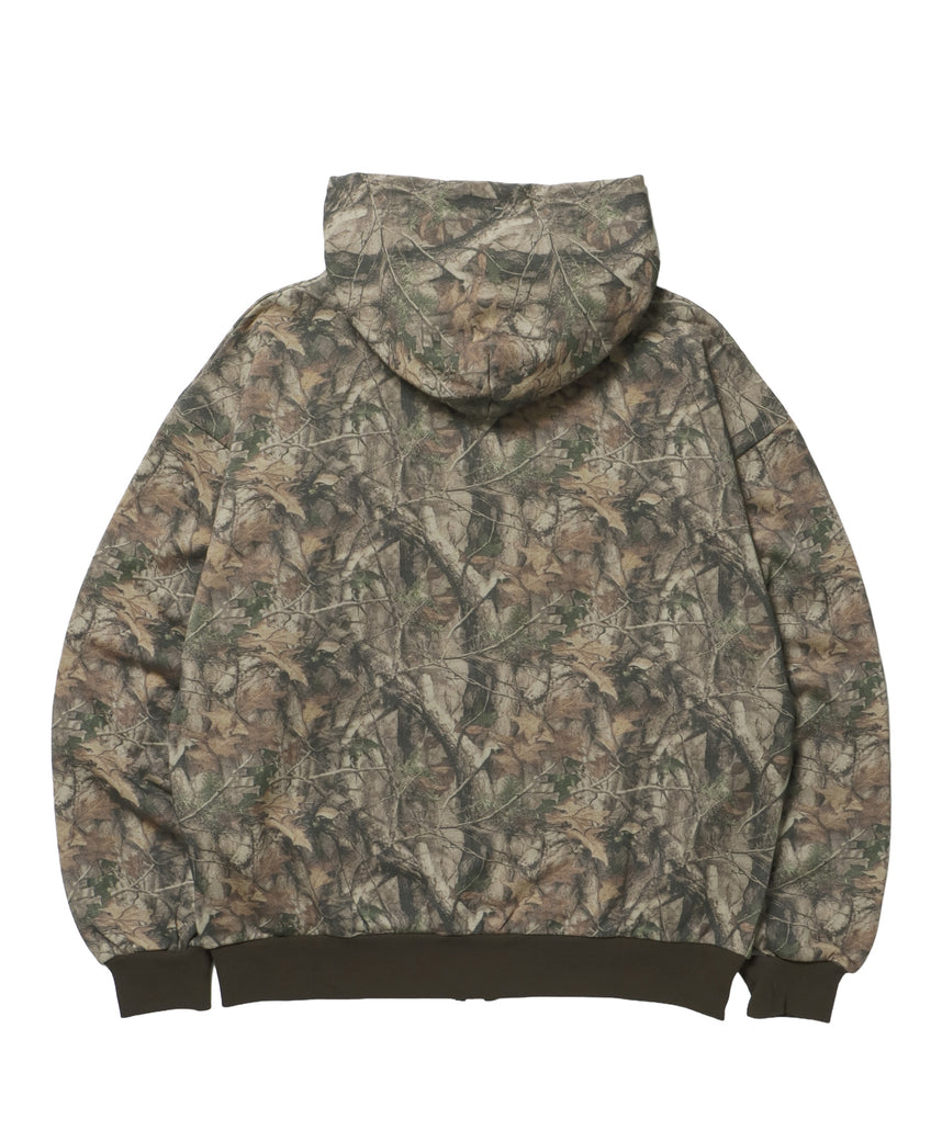 LOGO APPLIQUE ZIP HOODIE / フェード フルジップ オーバーサイズ ヴィンテージライク センターロゴ 裏毛 柄81 ≪SET UP着用可能≫