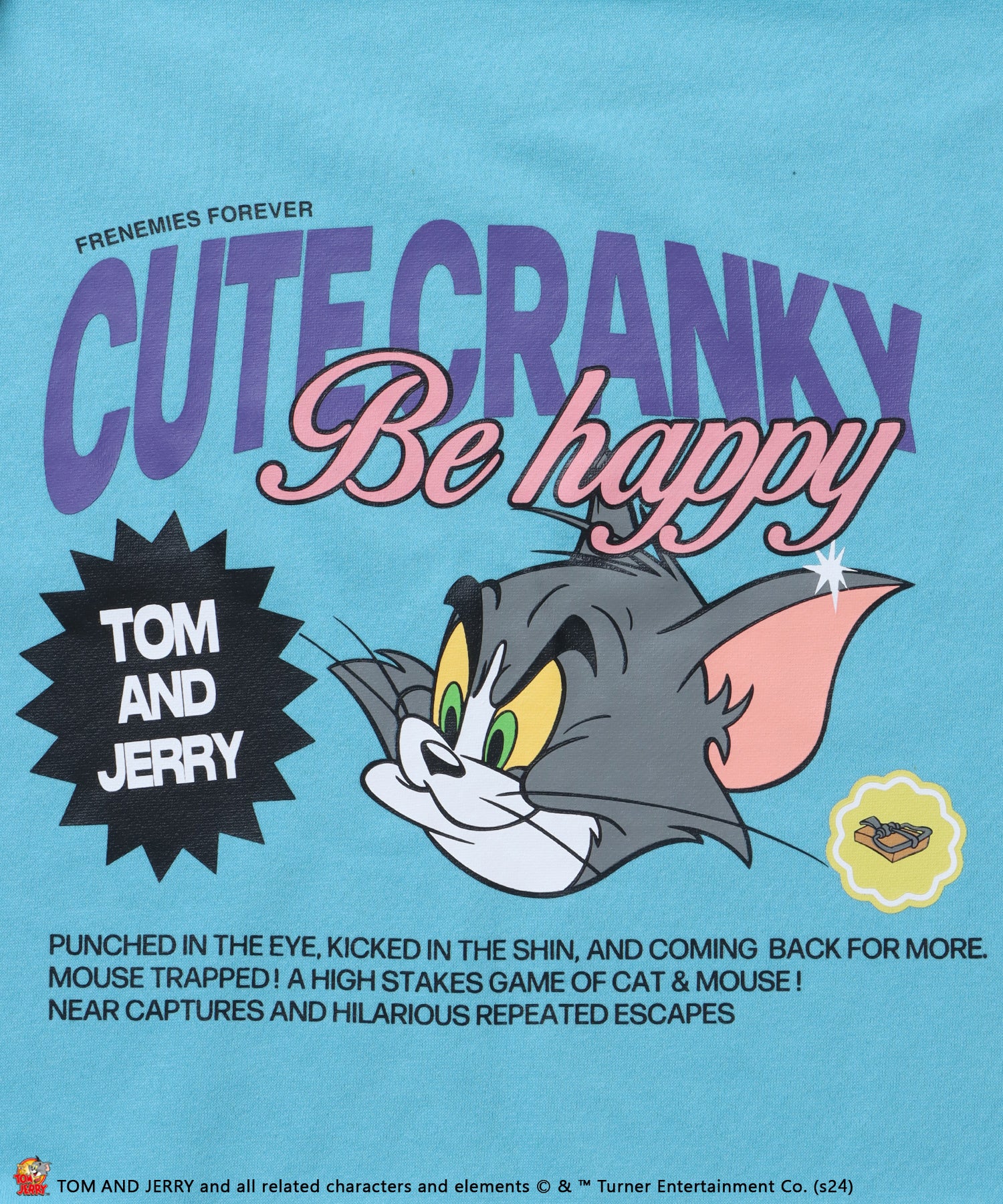 TJ POSTER C/N SWEAT / オーバーサイズ 裏起毛 スウェット プルオーバー クルーネック ターコイズブルー