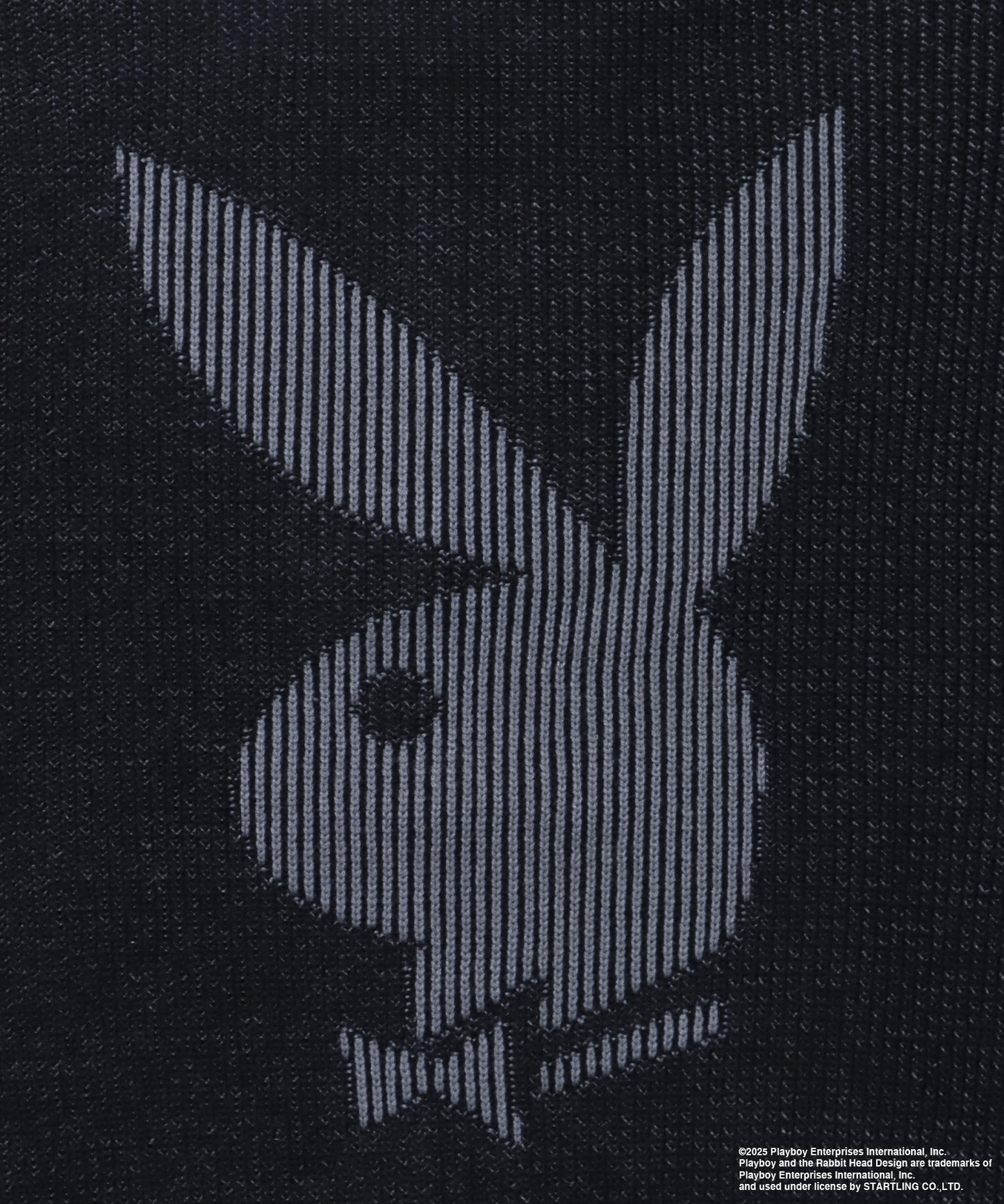 PB RHD KNIT ZIP PK / プレイボーイ ジャケット ニット フルジップ センターロゴ ブラック