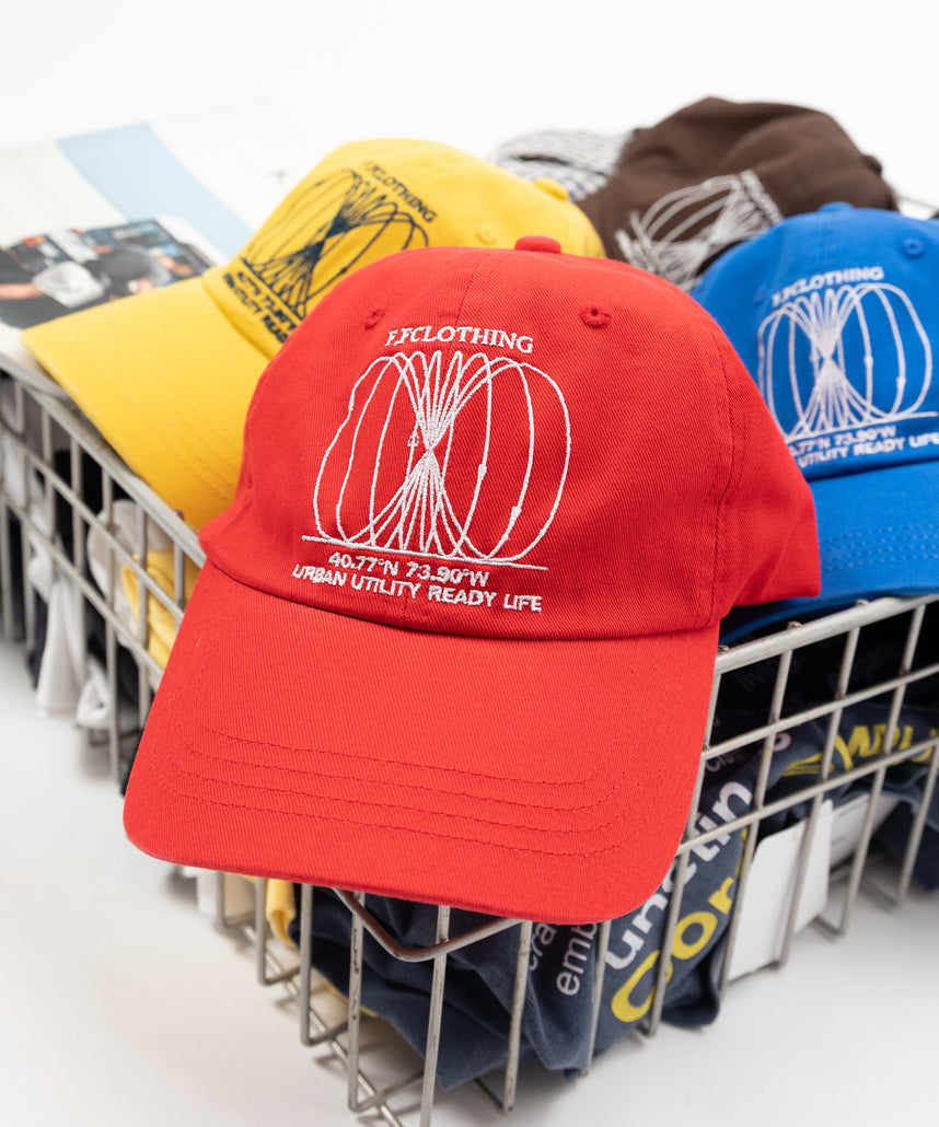 アートロゴ刺繍キャップ / 深めキャップ レッド