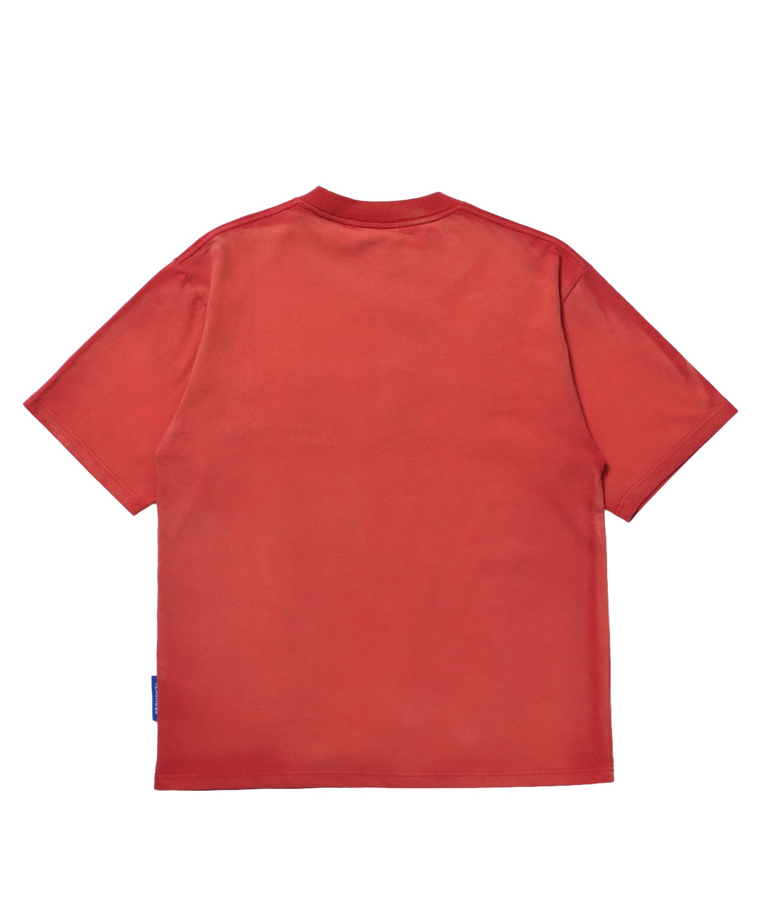 FADE APPLIQUE LOGO TEE / Tシャツ クルーネック 半袖 加工 古着 レッド