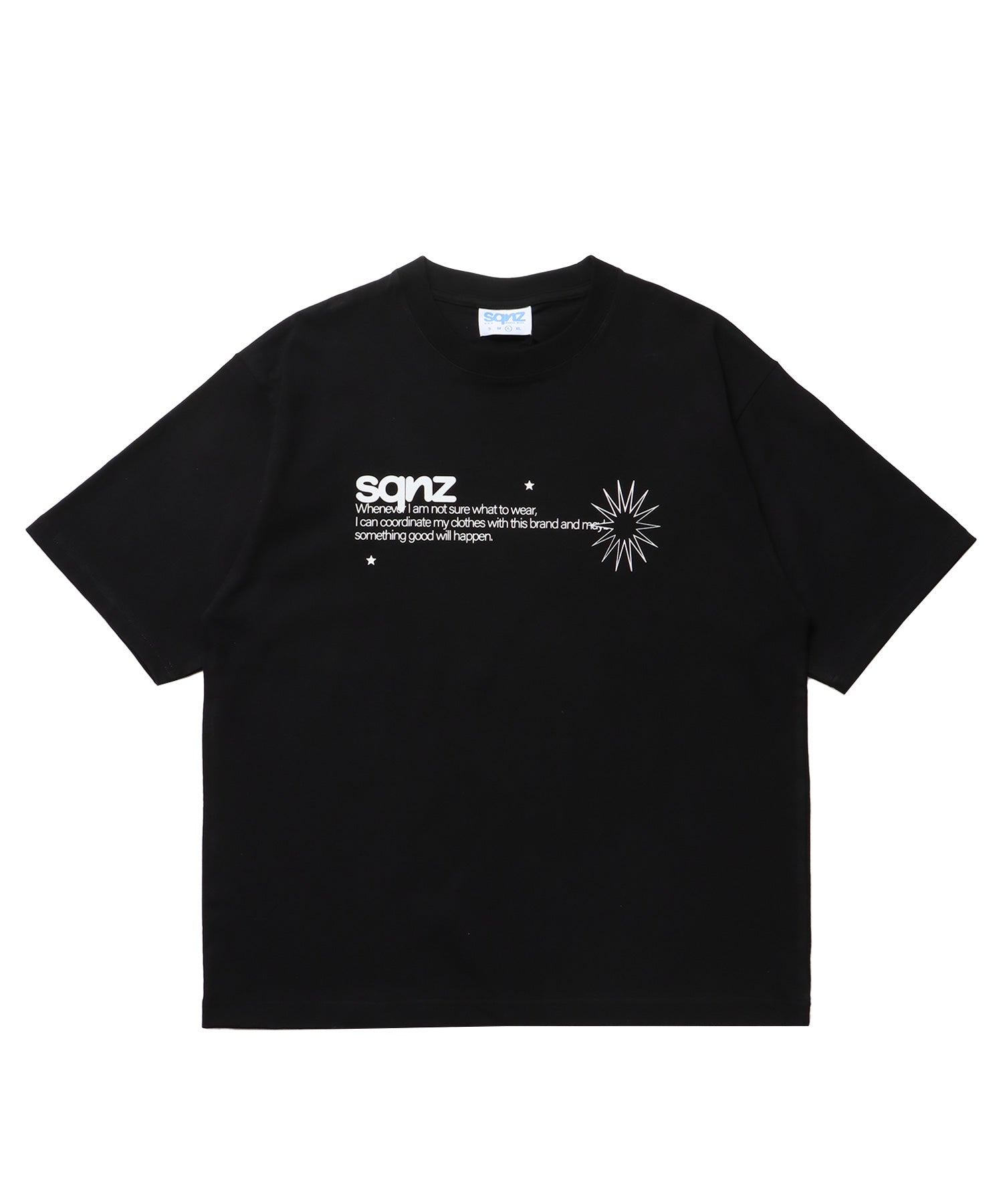 sqnz logo s/s tee / Tシャツ 半袖 クルーネック 短丈 ブラック
