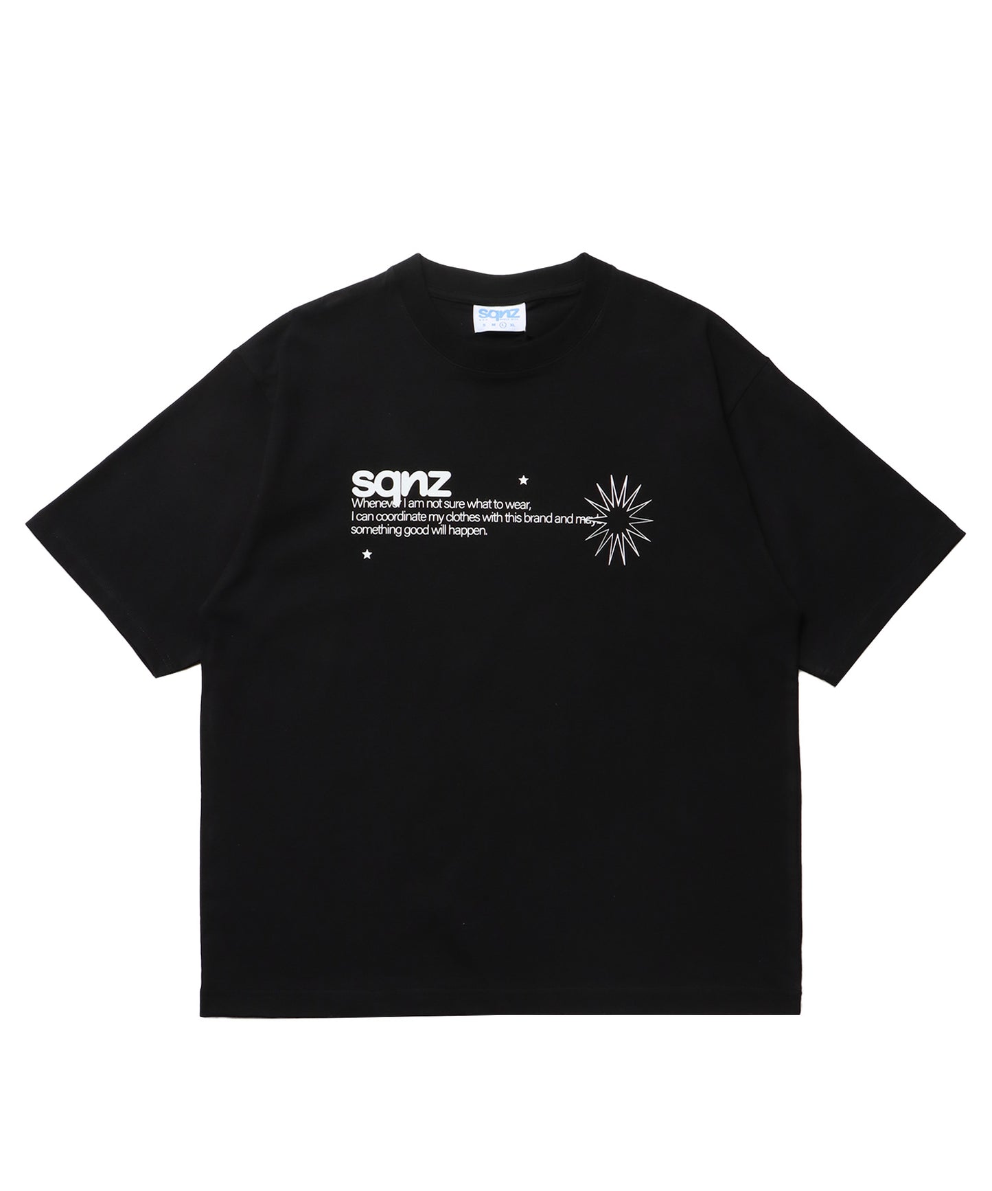 sqnz logo s/s tee / Tシャツ 半袖 クルーネック 短丈 ブラック