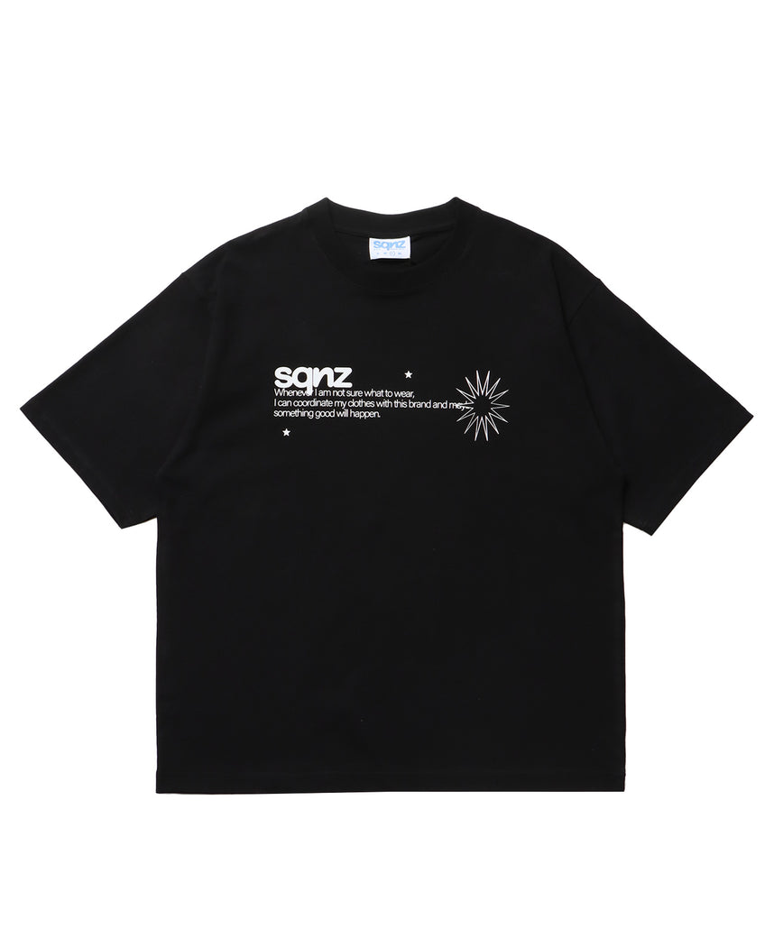 sqnz logo s/s tee / Tシャツ 半袖 クルーネック 短丈 ブラック
