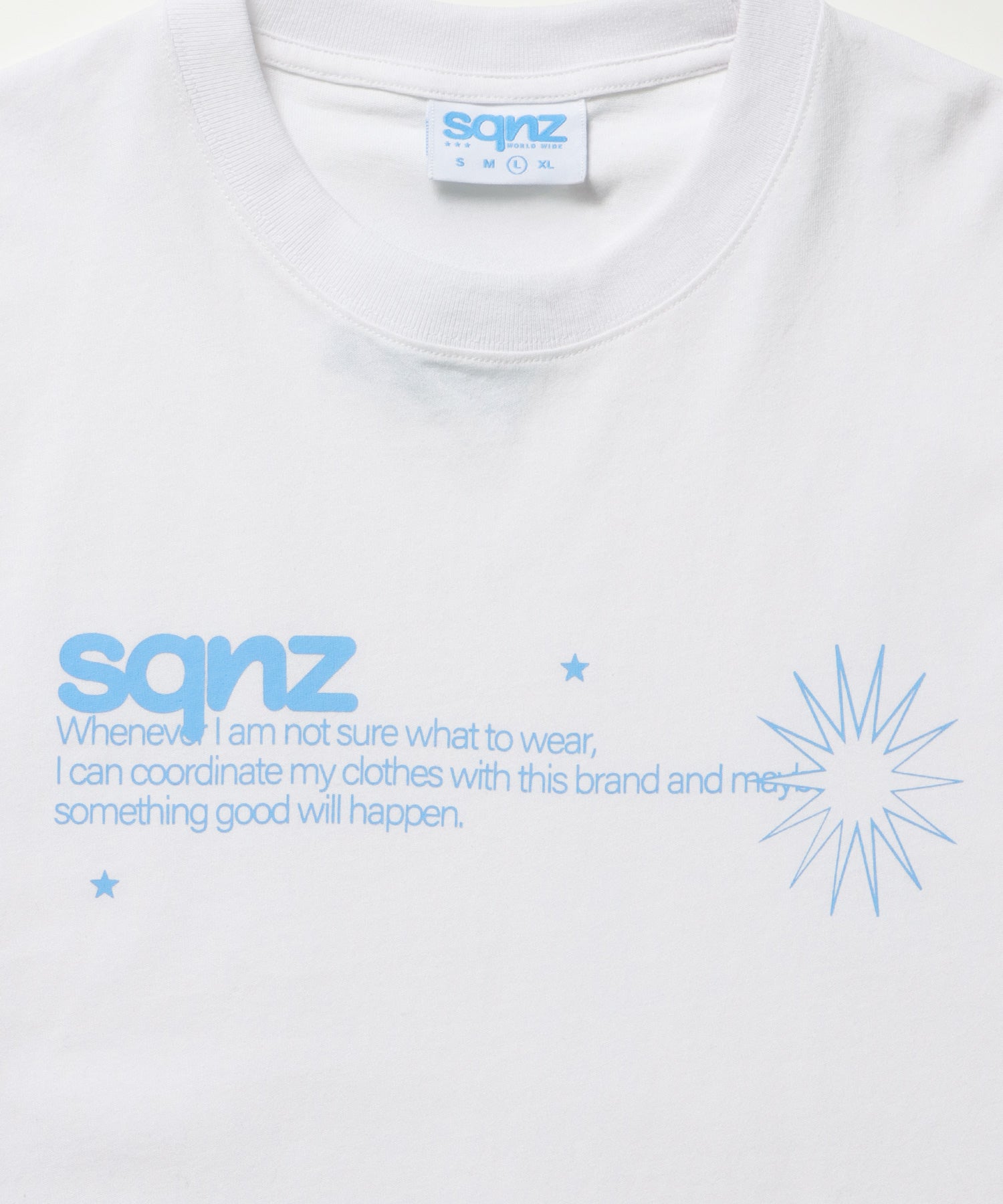 sqnz logo s/s tee / Tシャツ 半袖 クルーネック 短丈 ホワイト