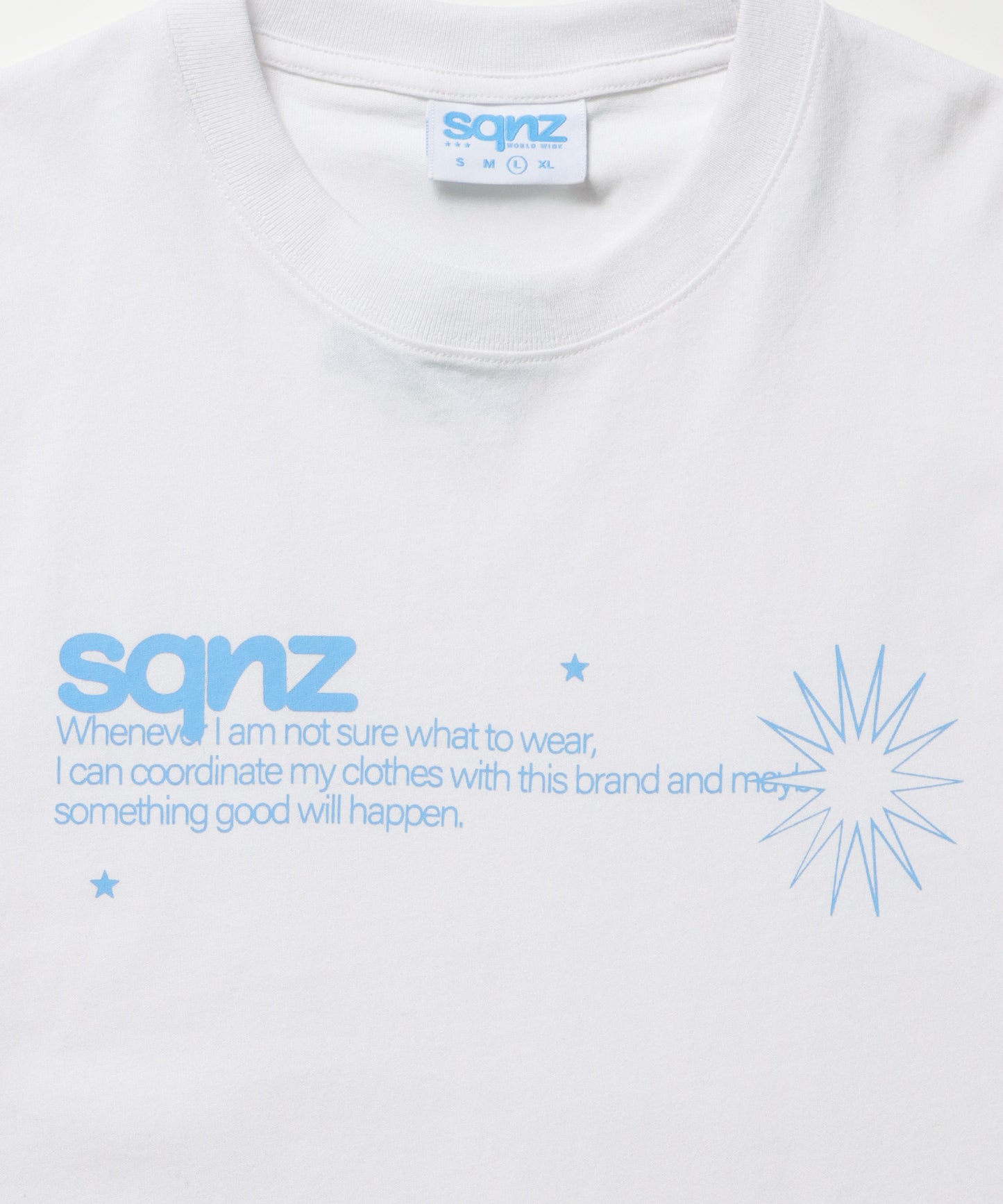 sqnz logo s/s tee / Tシャツ 半袖 クルーネック 短丈 ホワイト