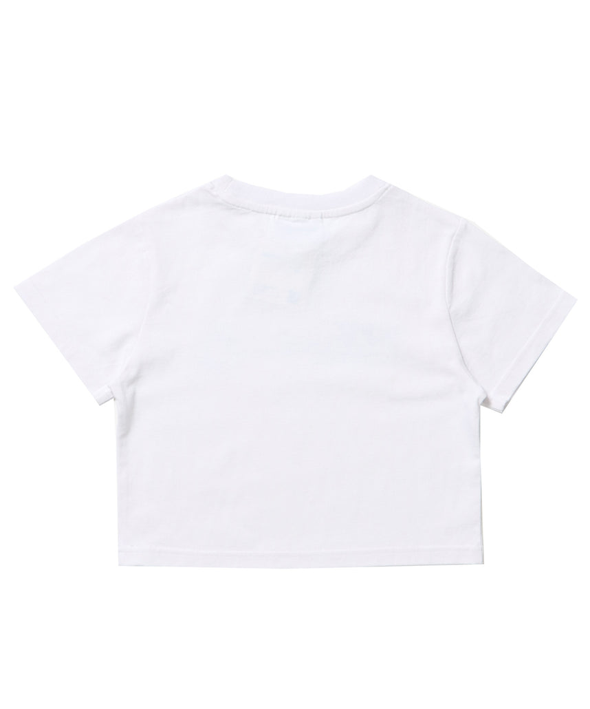 sqnz logo babe tee / Tシャツ 半袖 クルーネック スタッズ 短丈 ホワイト