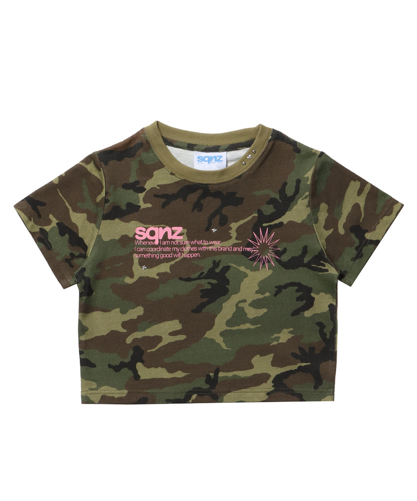 sqnz logo babe tee / Tシャツ 半袖 クルーネック スタッズ 短丈 柄80