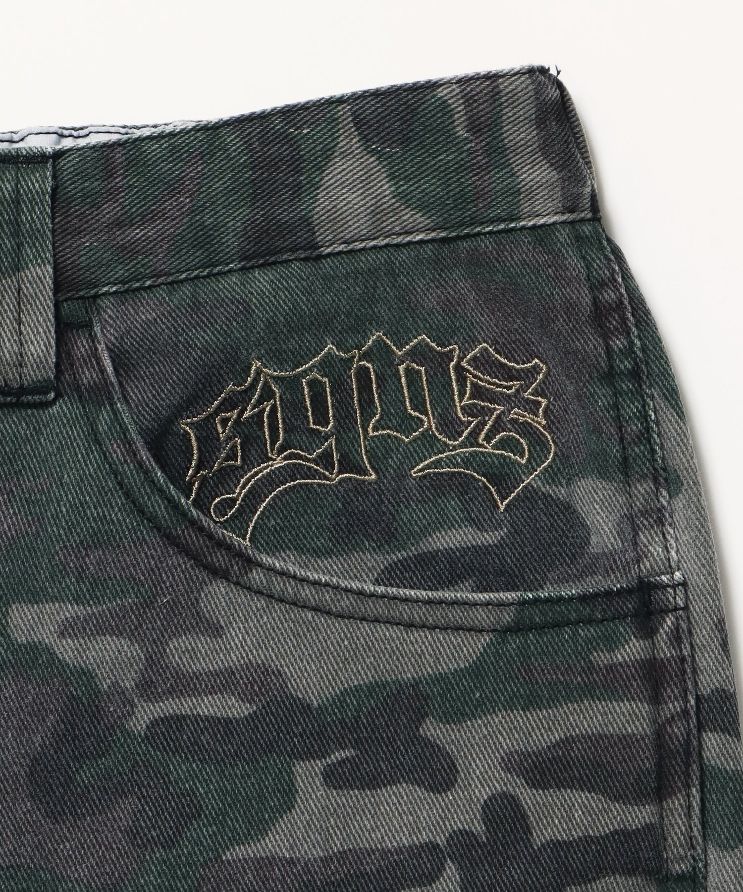 sqnz double knee pants / パンツ カモ リアルツリー ダブルニー 刺繍 柄80
