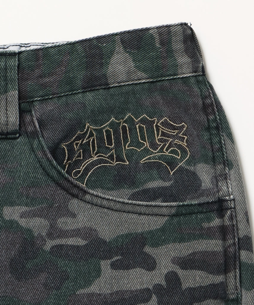 sqnz double knee pants / パンツ カモ リアルツリー ダブルニー 刺繍 柄80