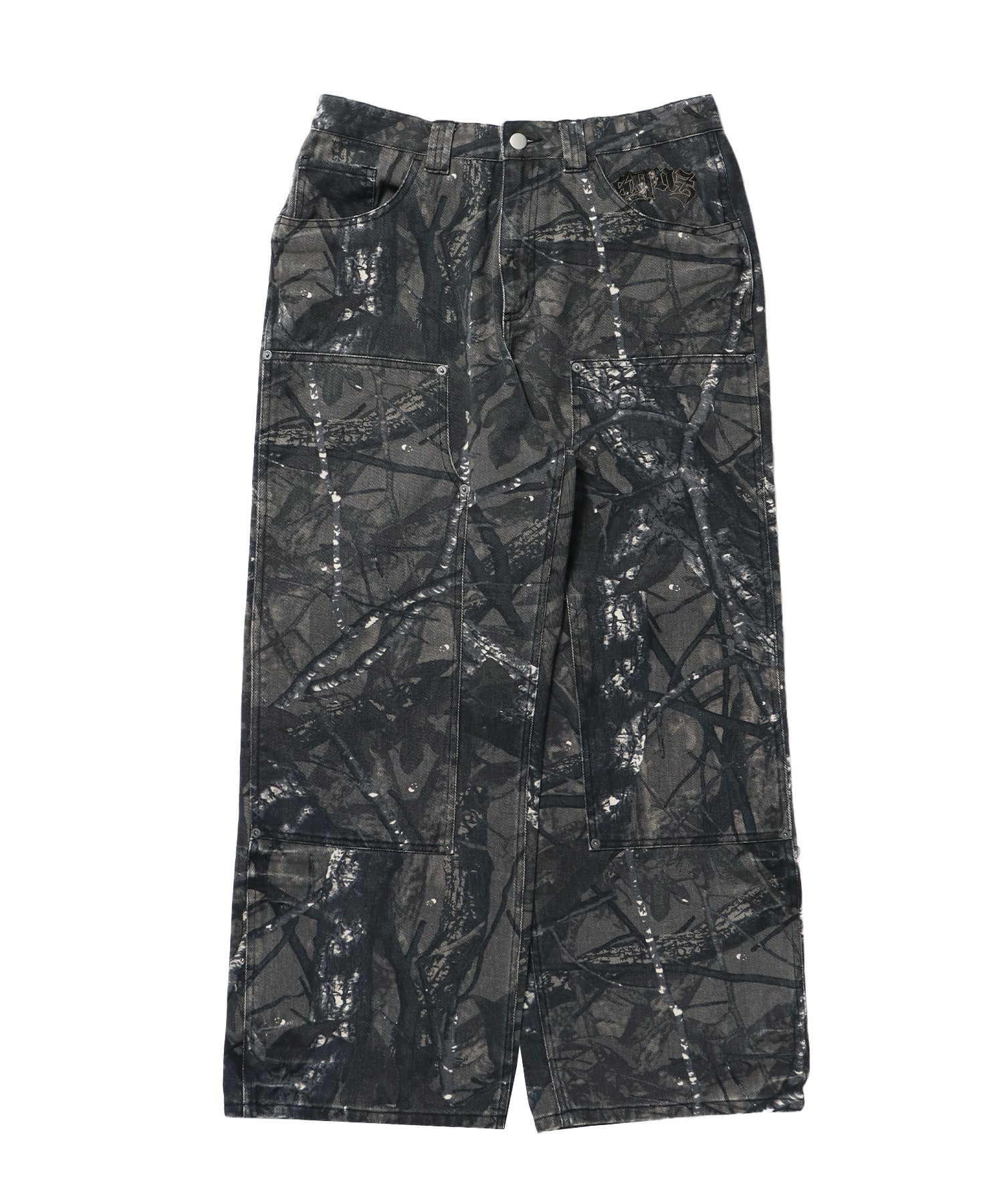 sqnz double knee pants / パンツ カモ リアルツリー ダブルニー 刺繍 柄81