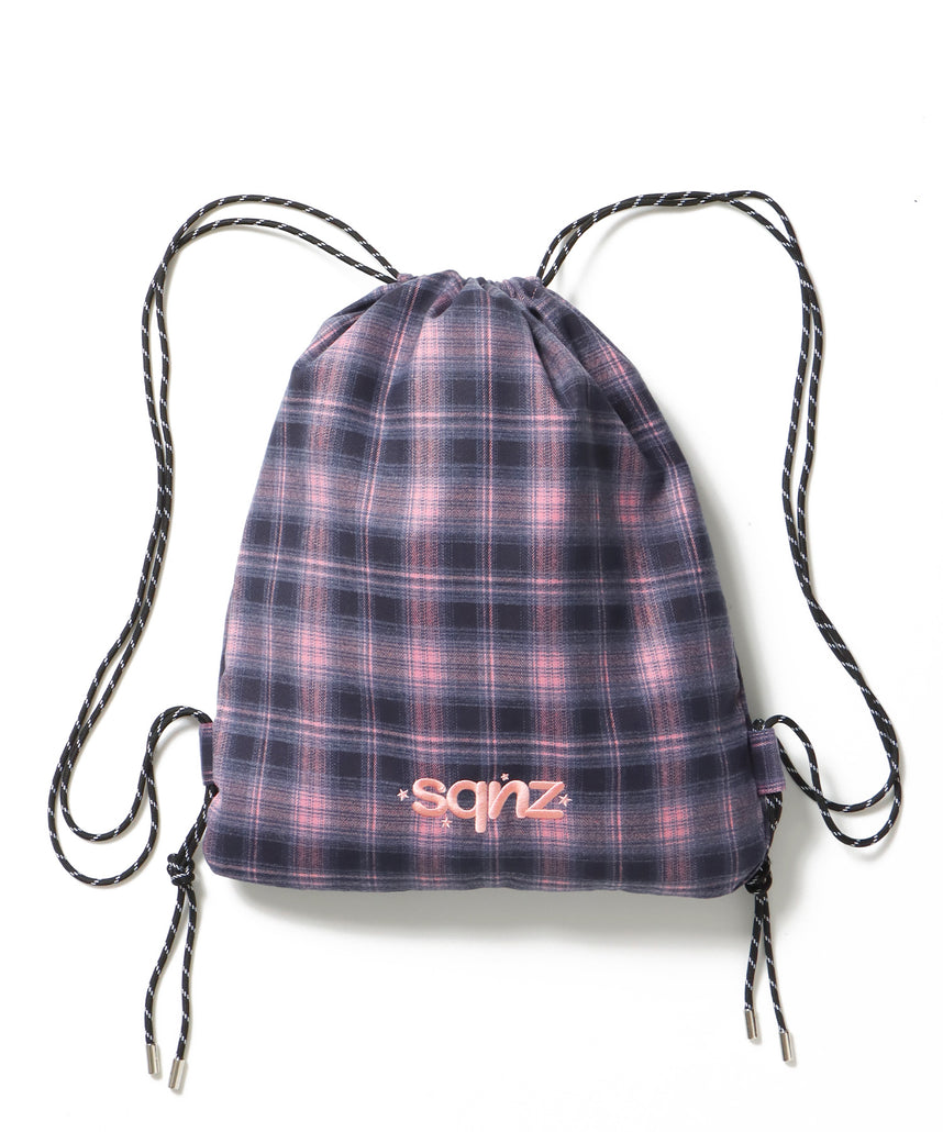 ≪予約商品≫sqnz dairy 2way knapsack / ナップサック トートバック 2WAY チェック ピンク