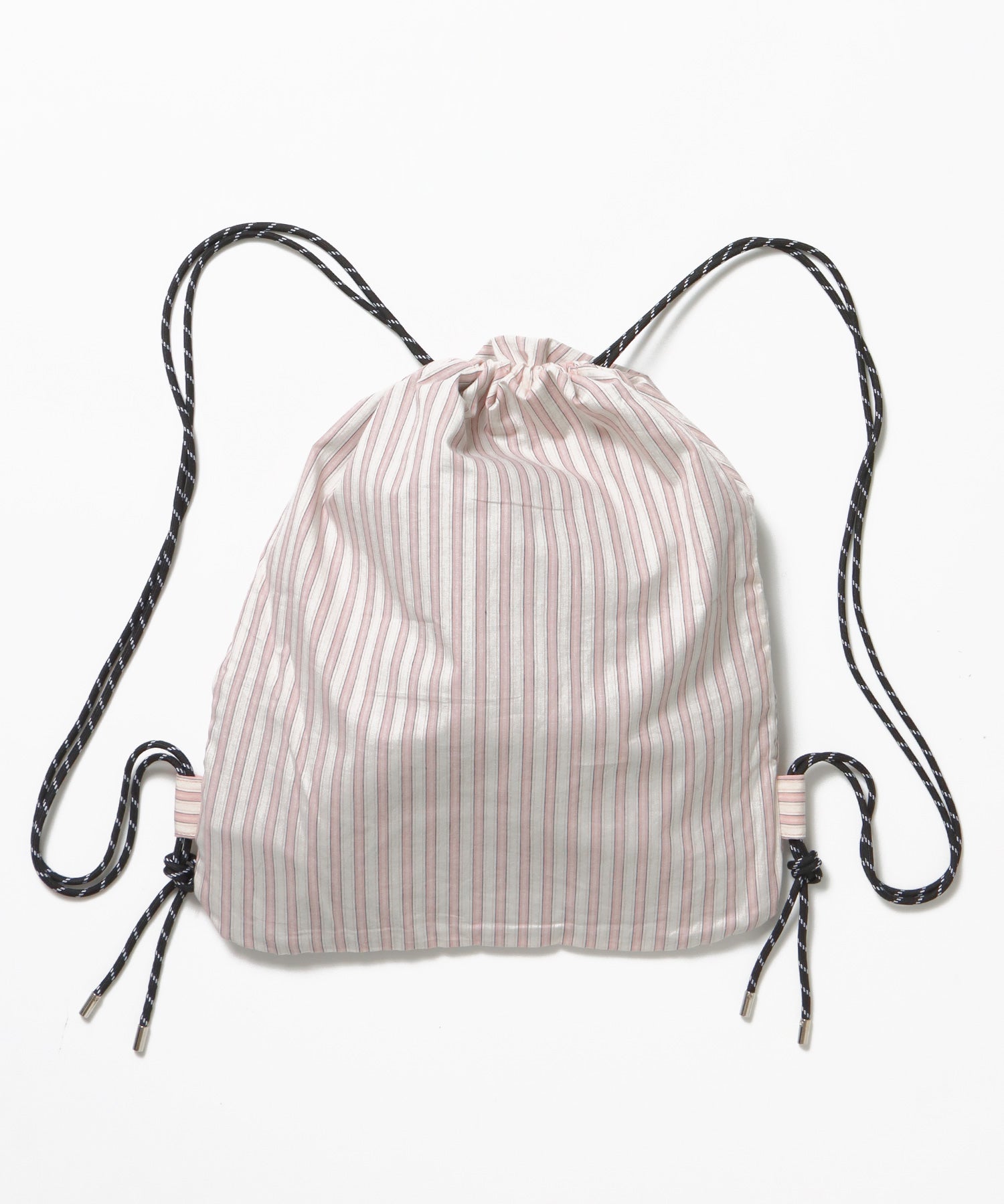 sqnz dairy 2way knapsack / ナップサック バック 2WAY ブランドロゴ チェック ストライプ ライトピンク