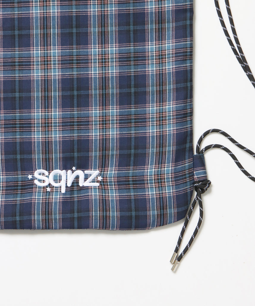 sqnz dairy 2way knapsack / ナップサック バック 2WAY ブランドロゴ チェック ストライプ ネイビー