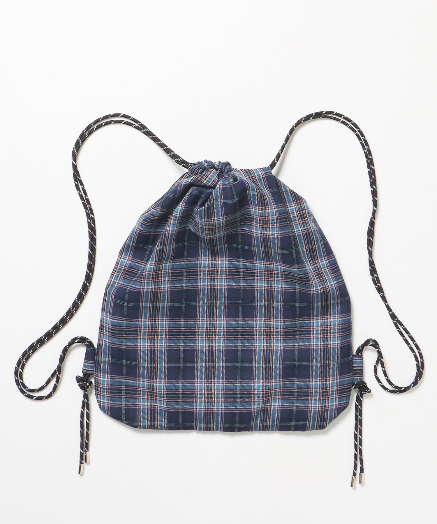 sqnz dairy 2way knapsack / ナップサック バック 2WAY ブランドロゴ チェック ストライプ ネイビー