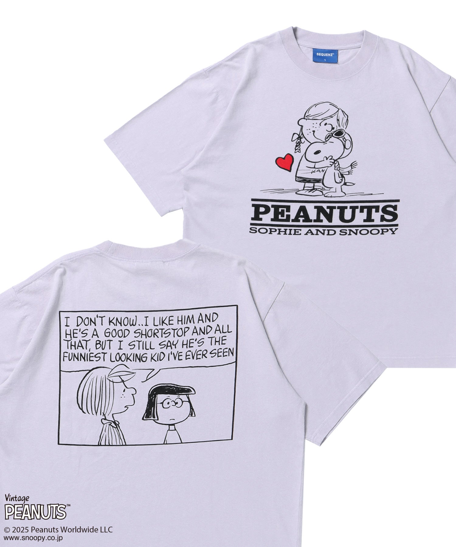 TP VINTAGE HEARTFUL S/S TEE / スヌーピー ピーナッツ Tシャツ 半袖 クルーネック ラベンダー